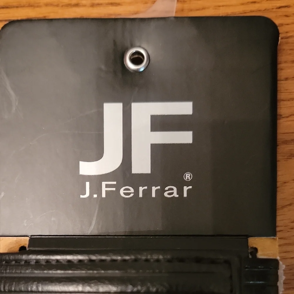 J.Ferrar Black Tri Fold Mens RFID Blocking Wallet Black NEW